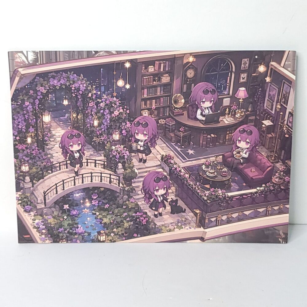 Kafka Chibi Neko Cat Waifu Card Anime Girl Wall Art Oversized Board A5